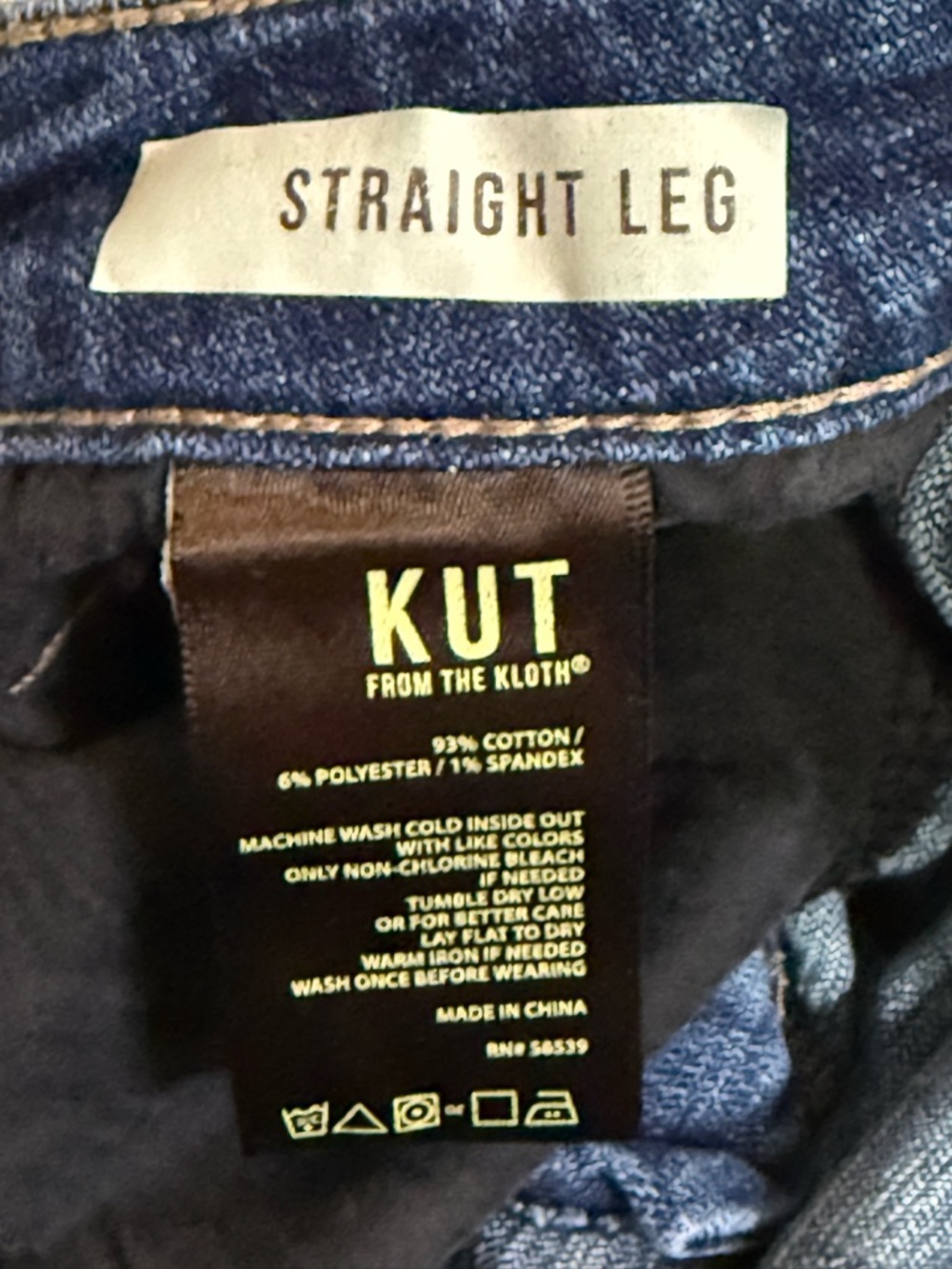 Kut from the Kloth Blue Distressed Straight Leg Women's Jeans Size 4 - Picture 6 of 7